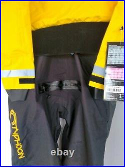 Typhoon Drysuit Multisport Large Men's Black Yellow scuba diving with bag BNWT