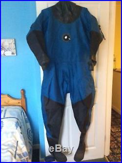 Used scuba diving dry suit by Aquatek Apeks inflator and cuff dump size XXL