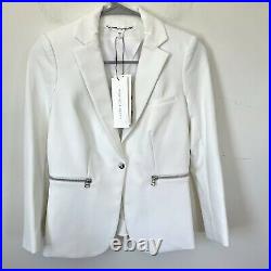 Veronica Beard Scuba Schoolboy White Dickey Blazer Jacket Size 00 NWT $600