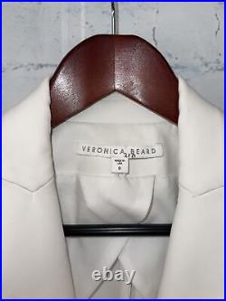Veronica Beard Scuba Stretch Dickey Blazer with Zip Pockets White 0 US