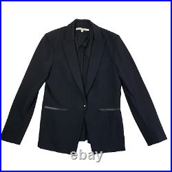 Veronica Beard Womens Scuba Dickey Blazer Jacket Size 10 Black Wrinkle-Resistant