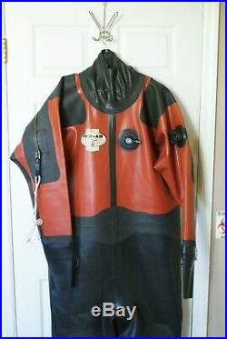 Vintage Gates Pro-AM 1050 Commercial Vulcanized Rubber Diving Drysuit Scuba XL