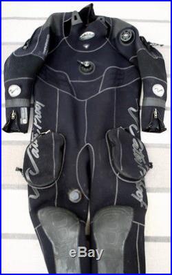 Waterproof Draco 3.5mm Neoprene Scuba Diving Dry Suit XL with Hood & Bag