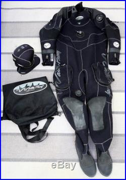 Waterproof Sweden Draco Dry Suit XL w Hood & Bag Scuba Diving