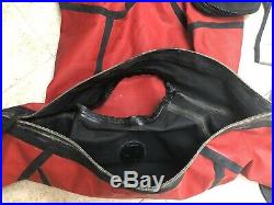 Whites Hazmat Public Safety Drysuit Scuba Dive sz Small King Red Black with Bag