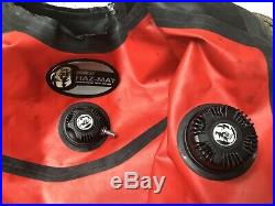 Whites Hazmat Public Safety Drysuit Scuba Dive sz X-Large King Red Black